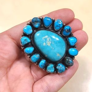 Authentic Turquoise Silver Navajo Ring